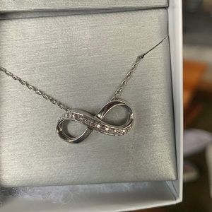Diamond eternity 18” necklace Sterling silver #925